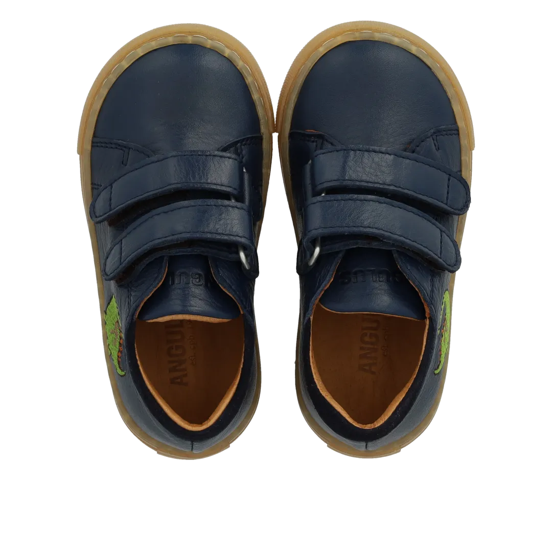 Angulus Sneaker dinobroderi læder velcro børn