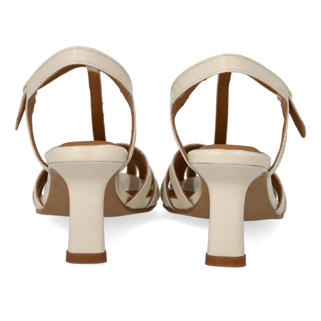 Angulus højhælet sandal læder med 6 cm hæl