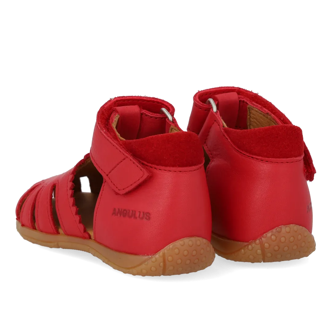 Angulus Sandal med broderi sandal baby læder mariehøne