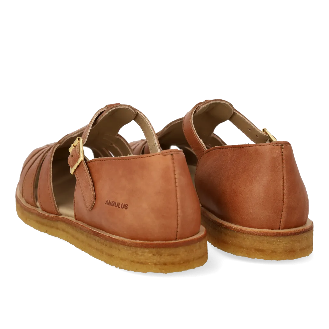 Angulus Klassisk Fisherman sandal læder rågummi