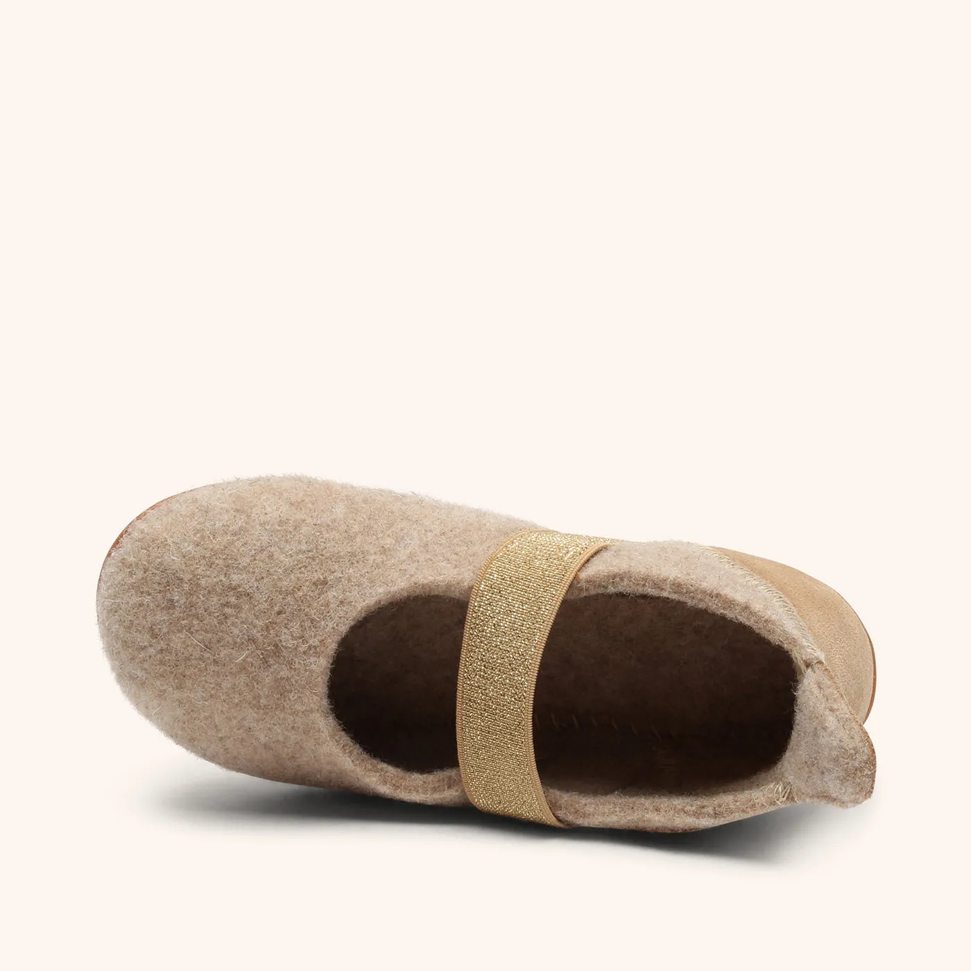 Bisgaard Ballet Wool ballerina nougat uld