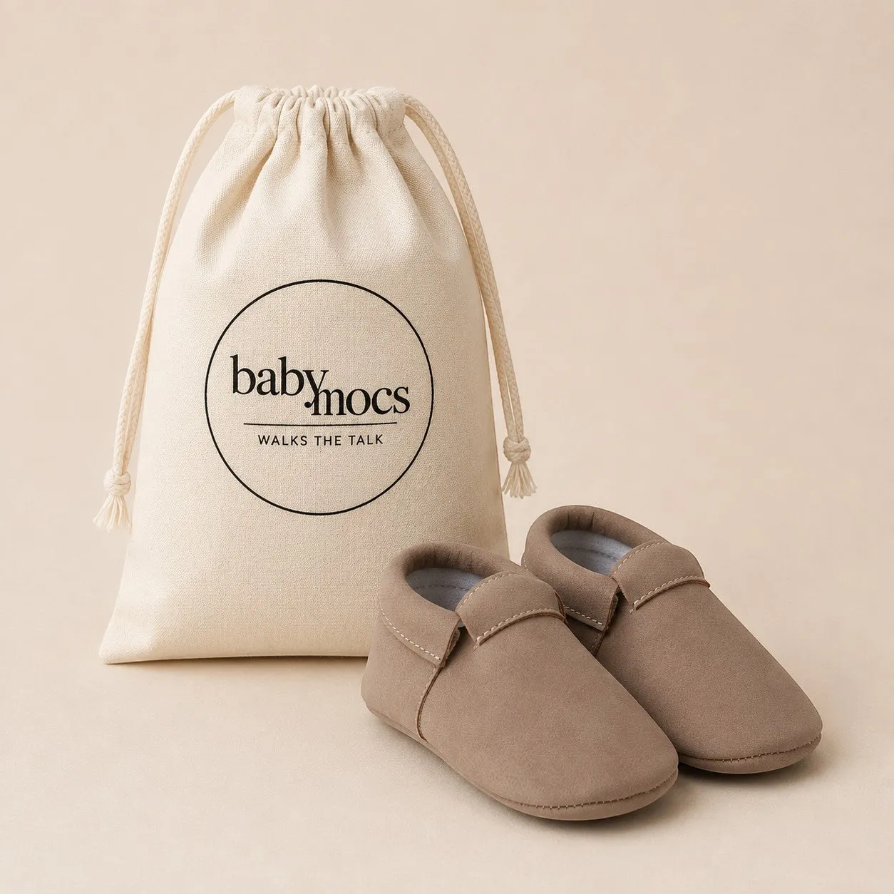 BabyMocs Casual Mocs mokkasiner greige blød sål