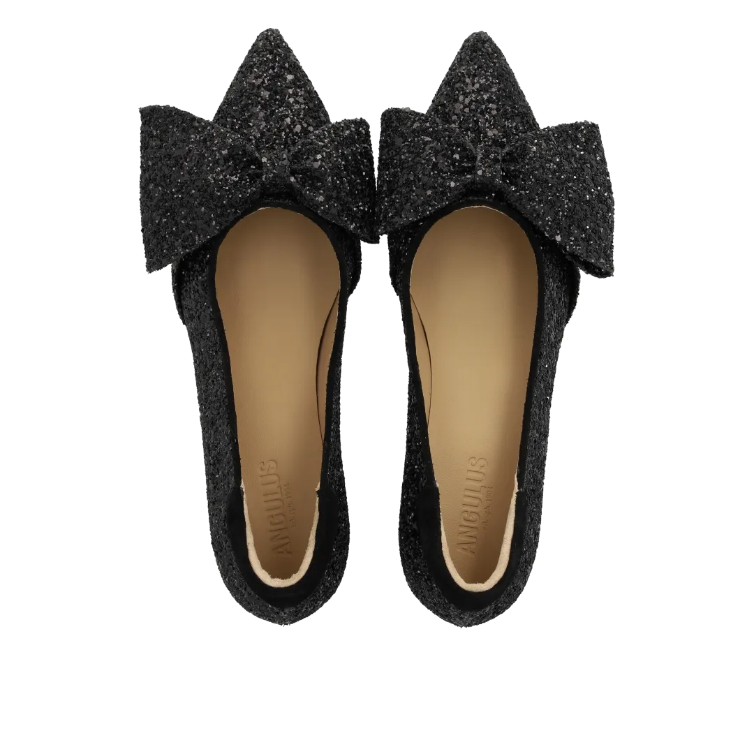 Angulus Sløjfe pump glitter ballerina 37-44 blokhæl