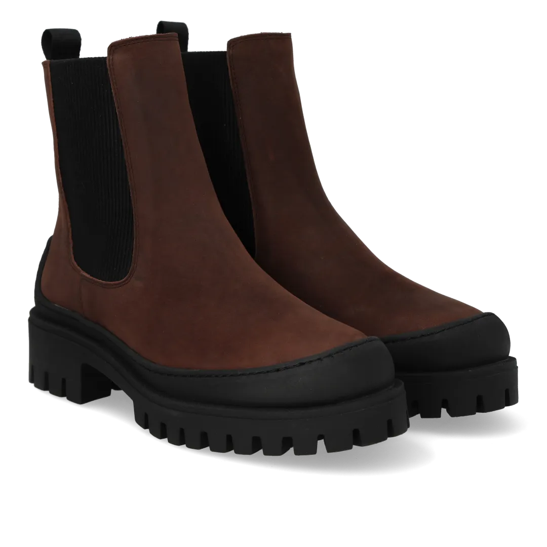 Angulus Chelsea chunky støvle dame nubuck sort sål