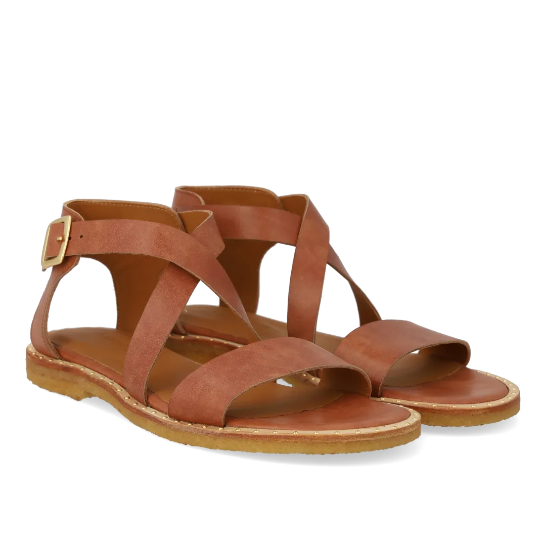 Angulus Sandal krydsremme nitter læder dame