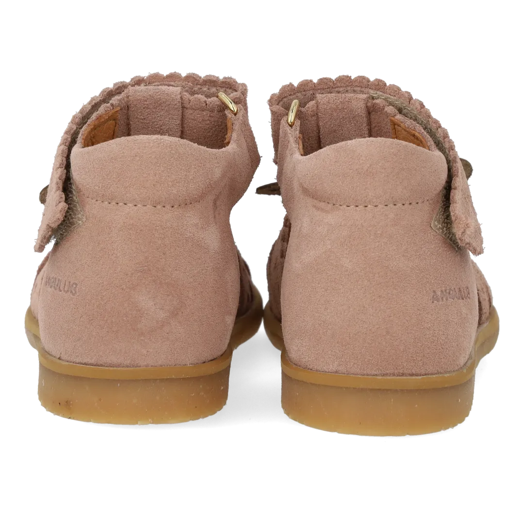 Angulus sandal ruskind sommerfugl dobbelt velcro