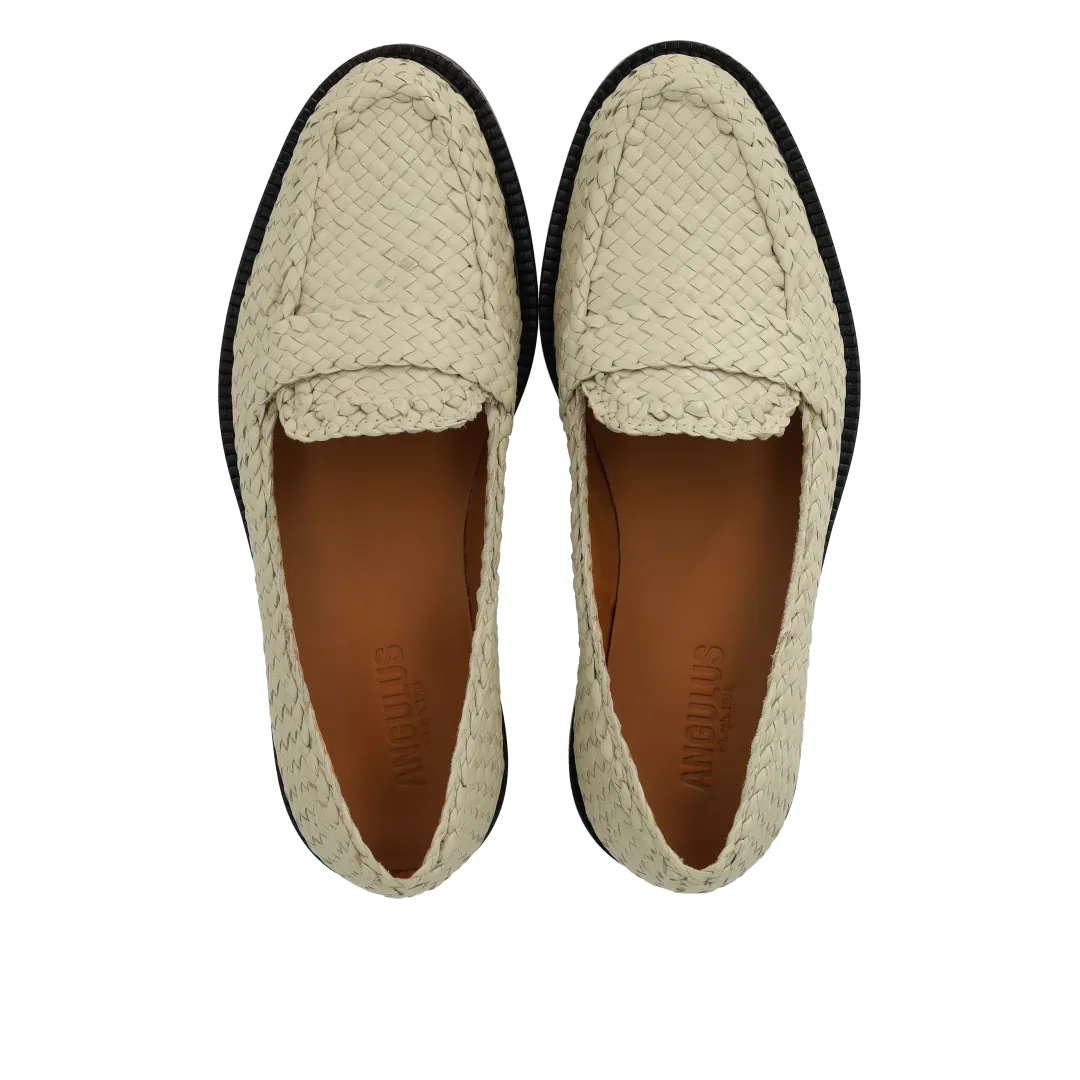 Angulus Håndflettet penny loafer dame læder