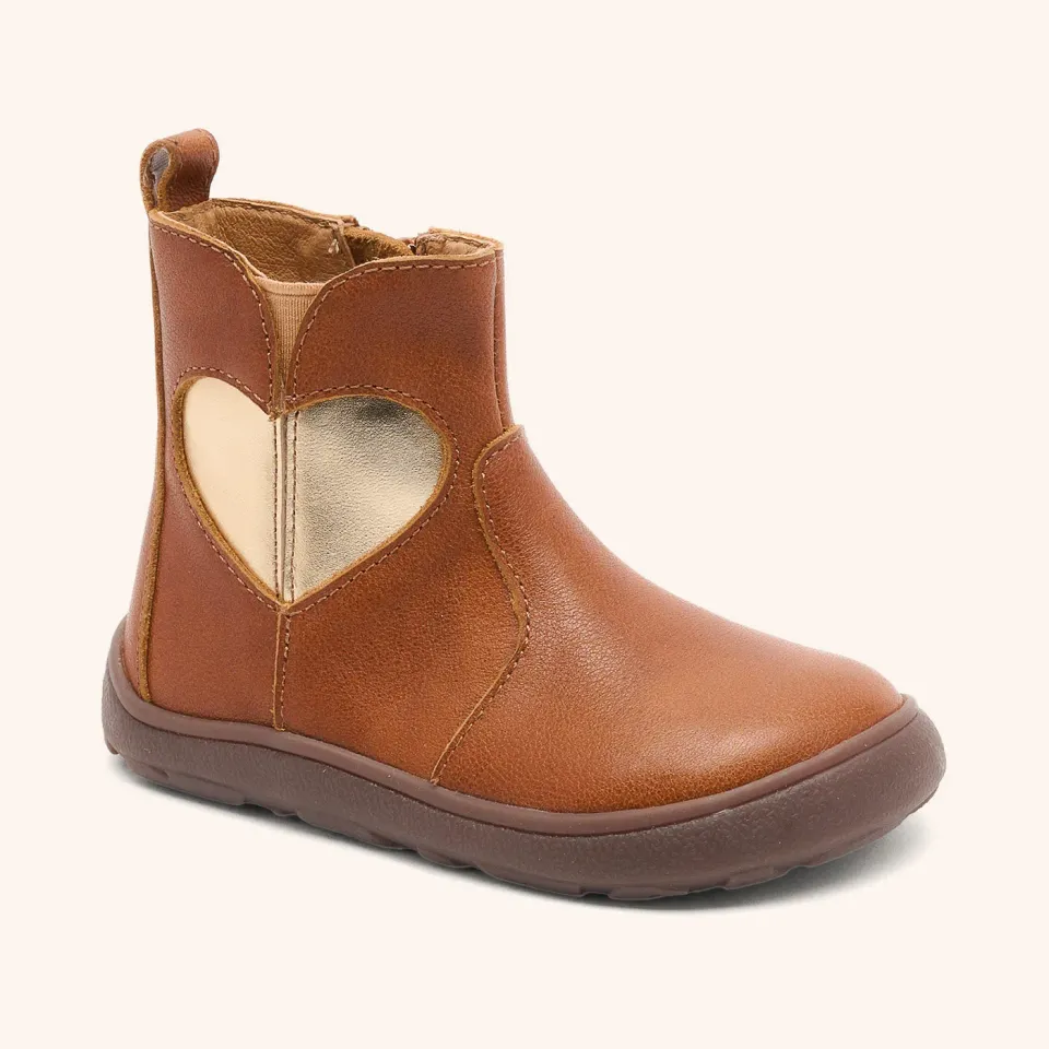 Bisgaard Barefoot Runa barfodsstøvle cognac læder