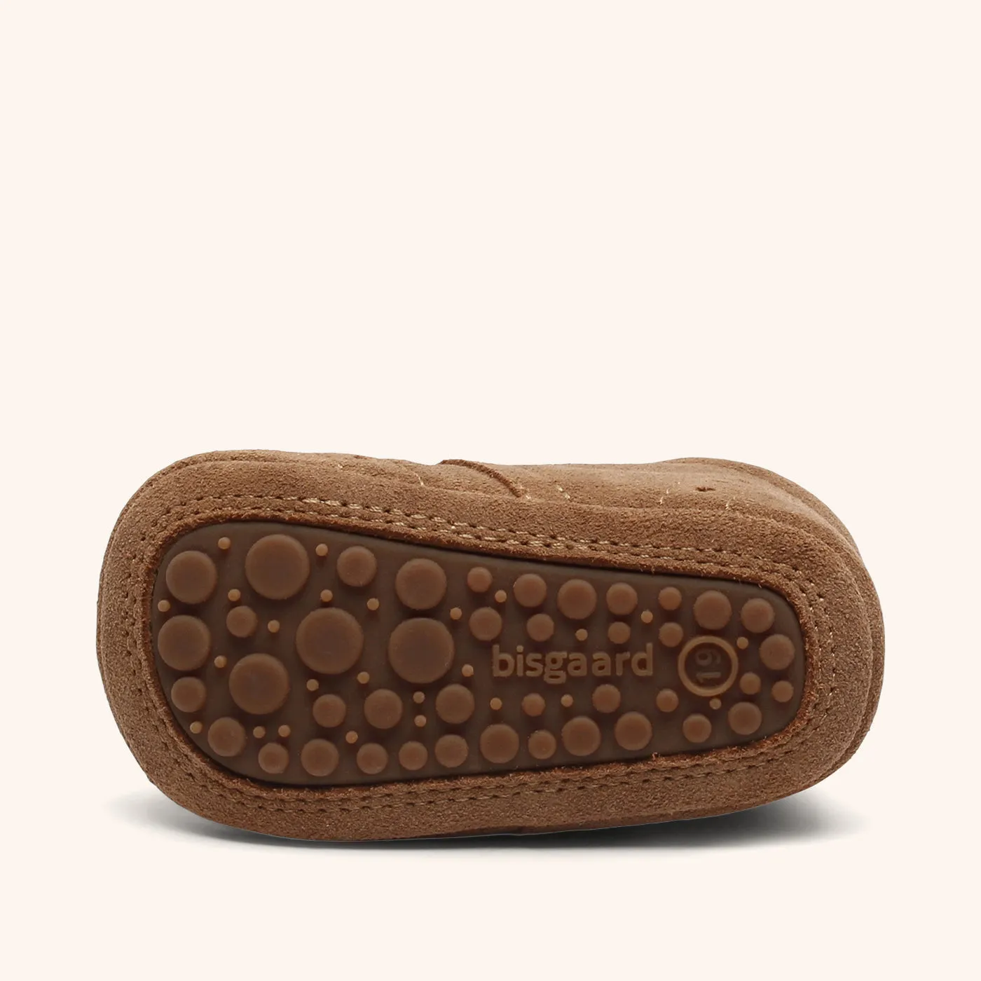 Bisgaard Petit hjemmesko camel læder velcro