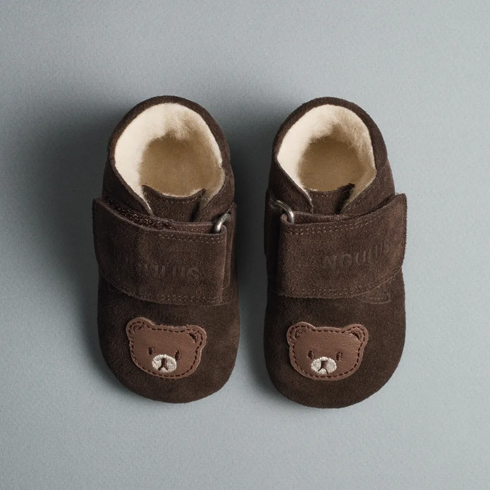 Angulus Prewalker med bamse hjemmesko merino uld