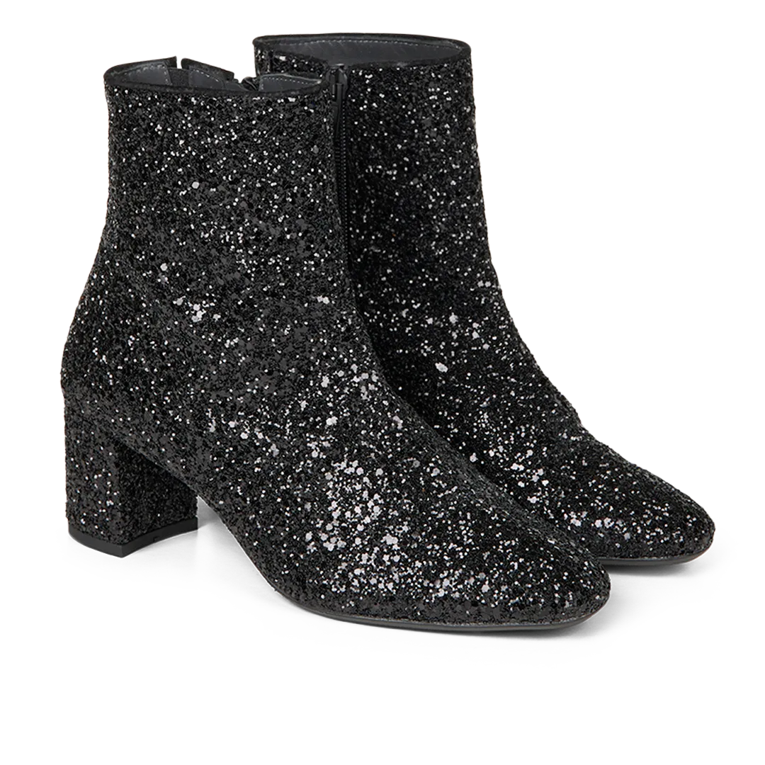 Angulus Glitterstøvlet dame blokhæl 6 cm