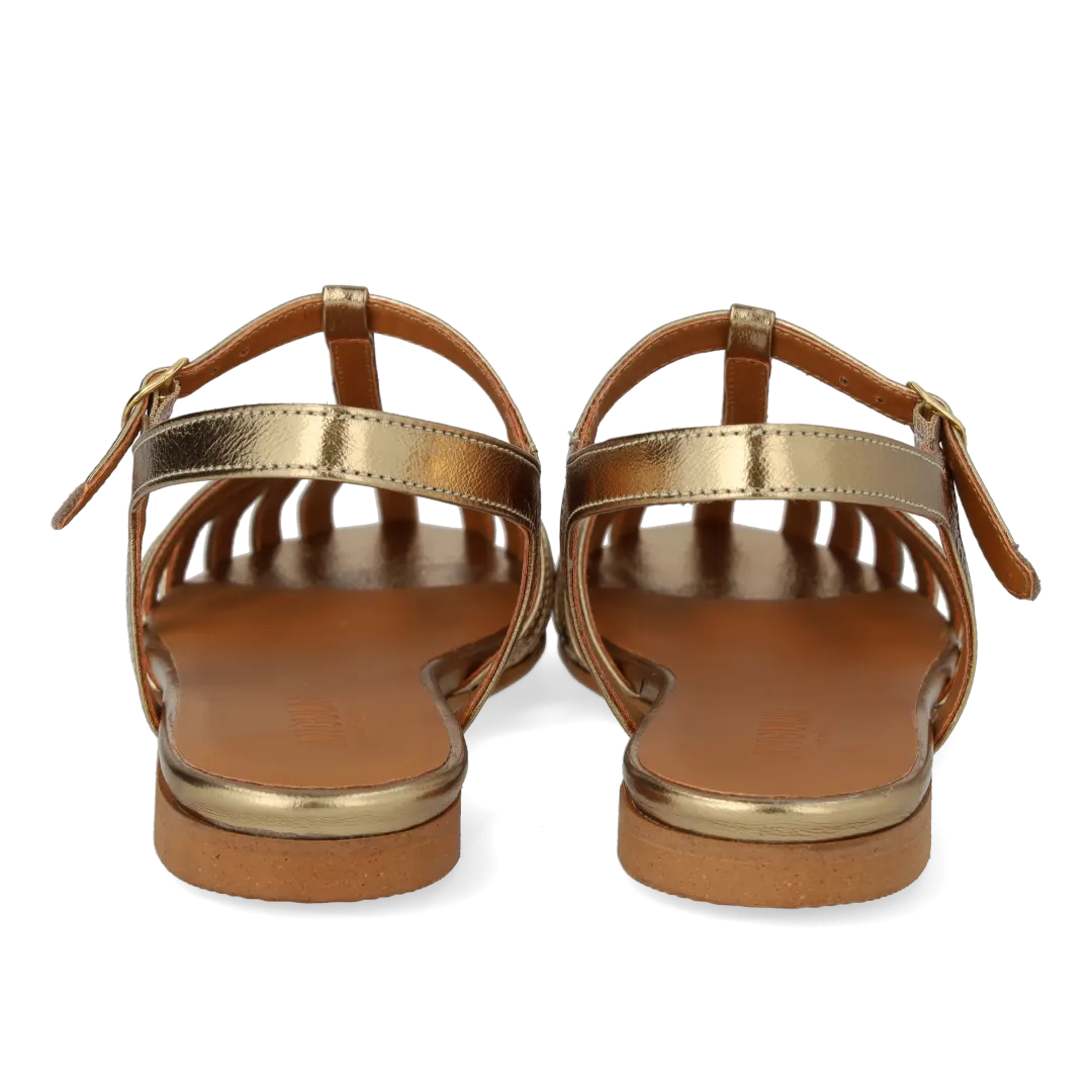 Angulus sandal organisk frontdetalje damesandal flad