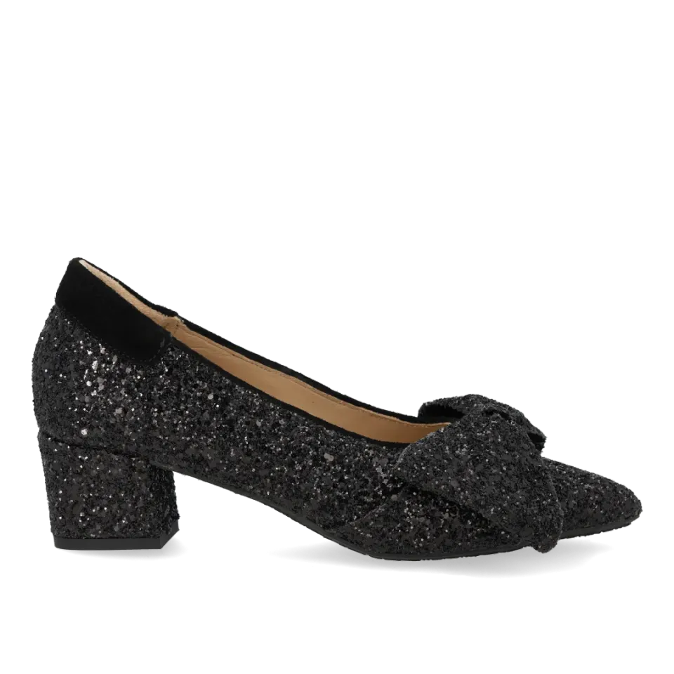 Angulus Sløjfe pump glitter ballerina 37-44 blokhæl