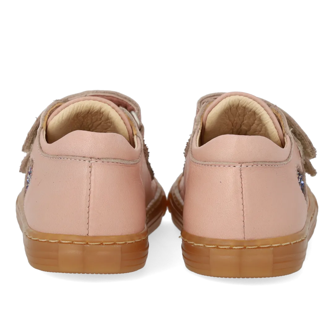 Angulus Begynder sneaker glitterhjerte velcro str 20-25