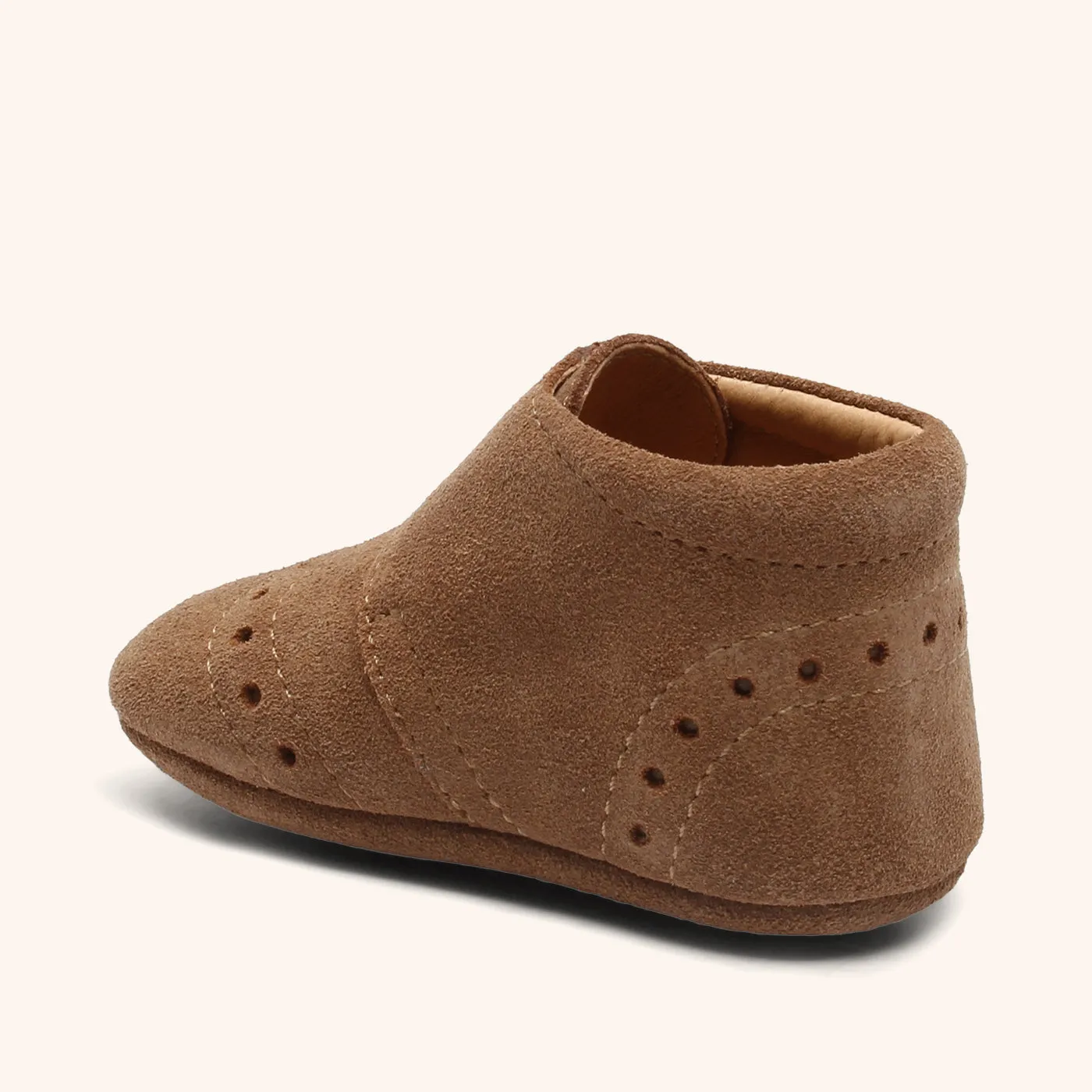 Bisgaard Petit hjemmesko camel læder velcro