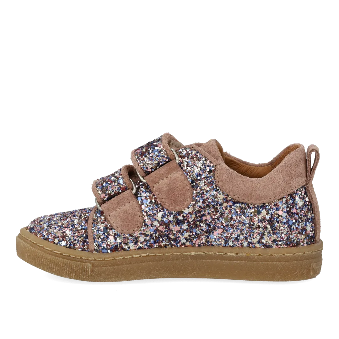 Angulus Glitter-sneaker ruskind børnesneaker velcro