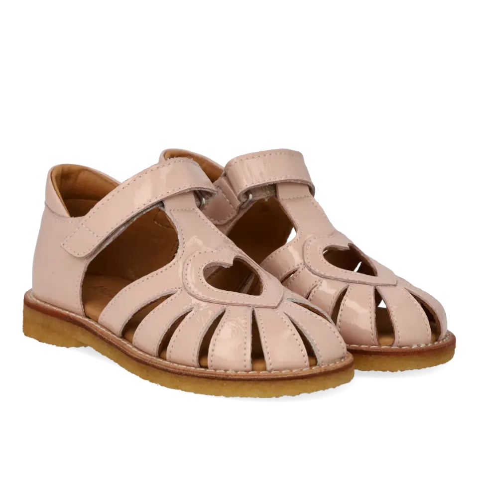 Angulus Hjertesandal børnesandal med velcro læder