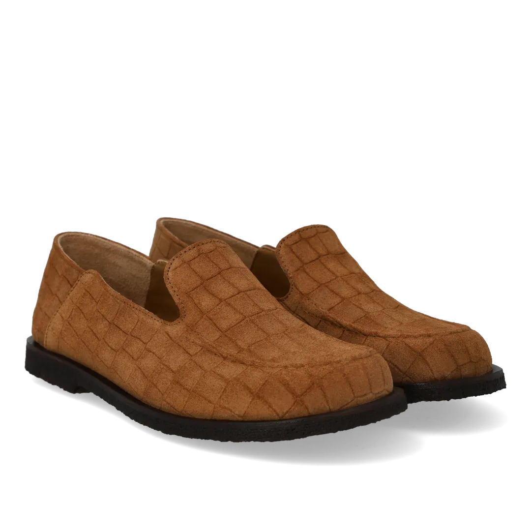 Angulus loafer bred pasform dame brun læder slip-on