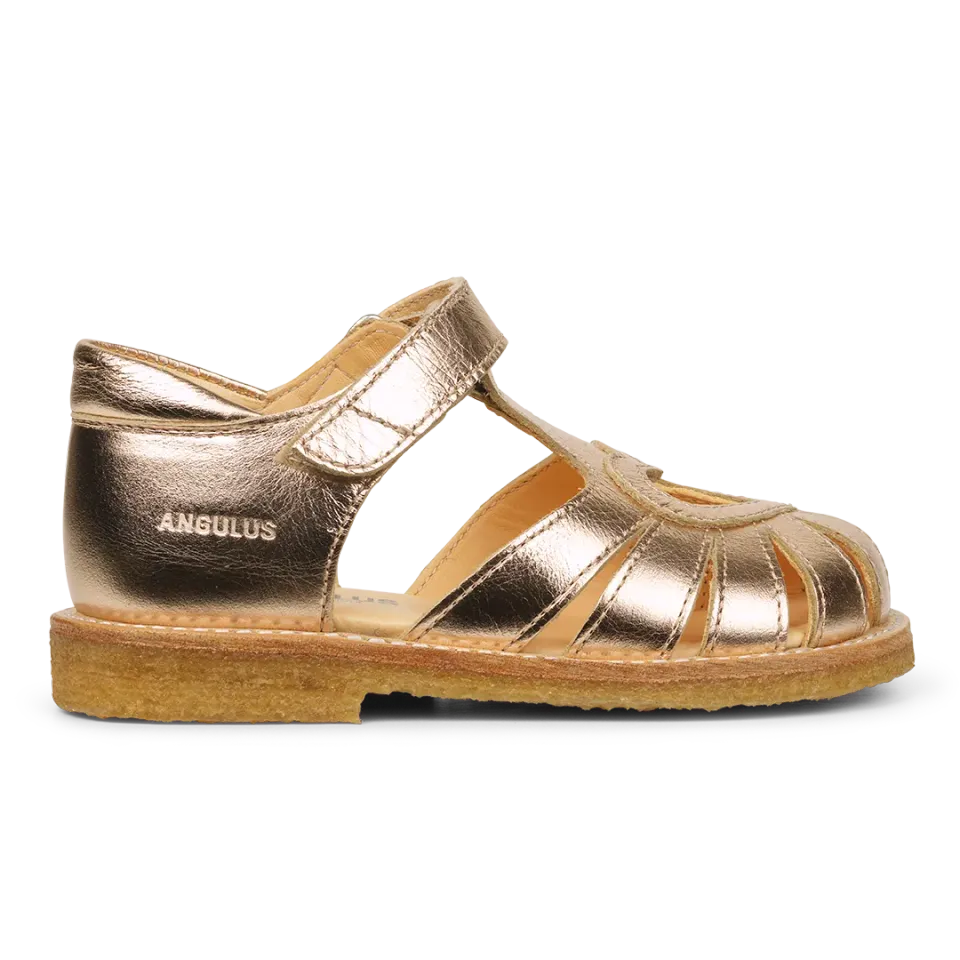 Angulus Hjertesandal velcro læder lukket tå rummelig