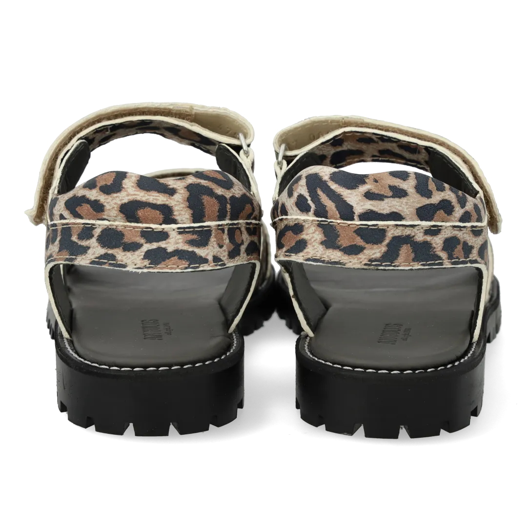Angulus Sandal med tredobbelt velcro børnesandal læder sort sål