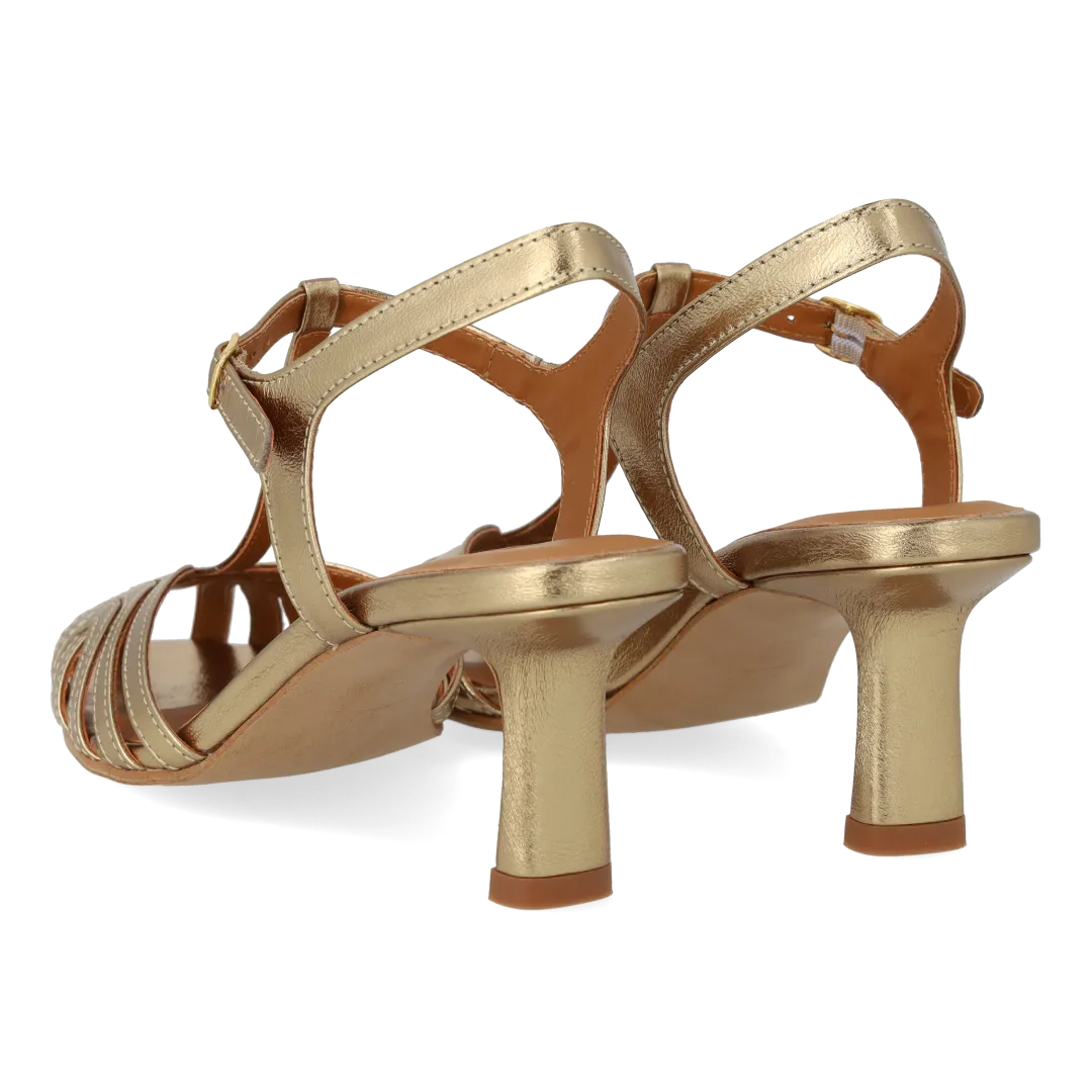 Angulus Hælsandal med frontdetalje sandal skind 6 cm hæl