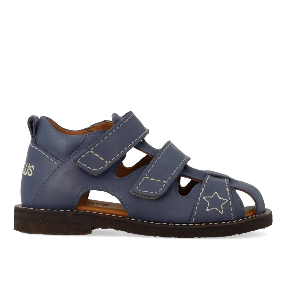 Angulus Sandal med stjerne børnesandal læder velcro rummelig