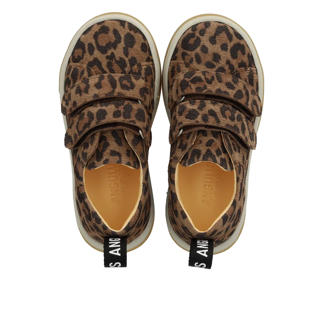 Angulus Sneaker med logobånd og velcro børnesneaker ruskind