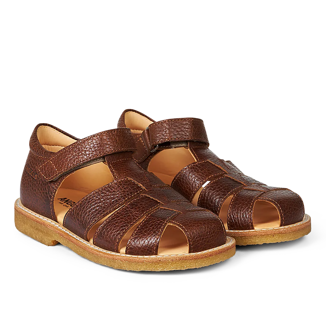 Angulus sandal med justerbar velcrolukning børnesandal lukket tå
