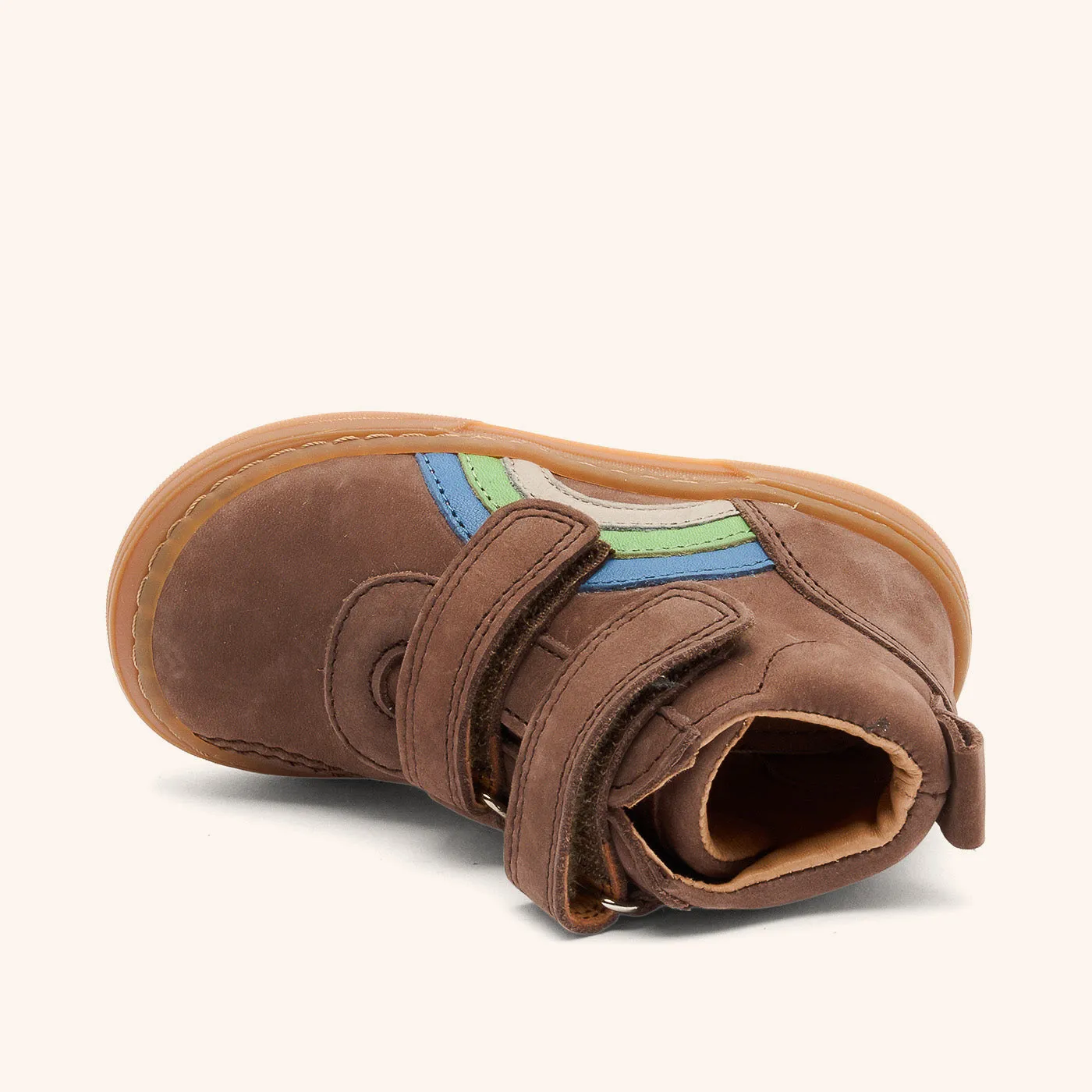Bisgaard Rainbow sneaker dark brown velcro regnbue