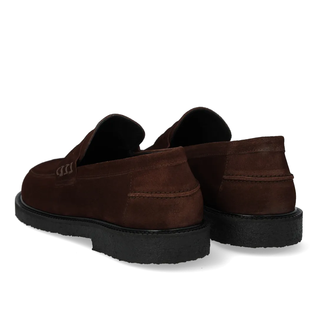 Angulus Loafer ruskindssko brun bred pasform