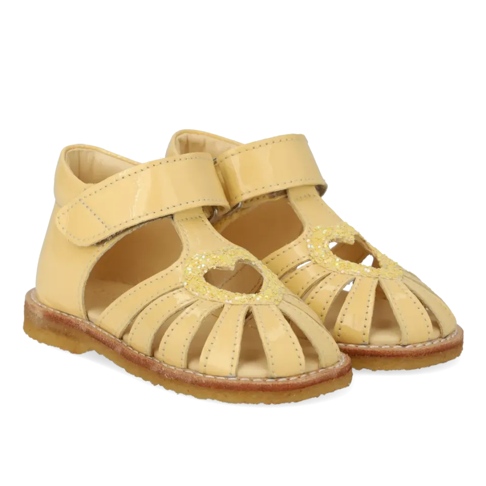 Angulus hjertesandal glitter børnesandal velcro
