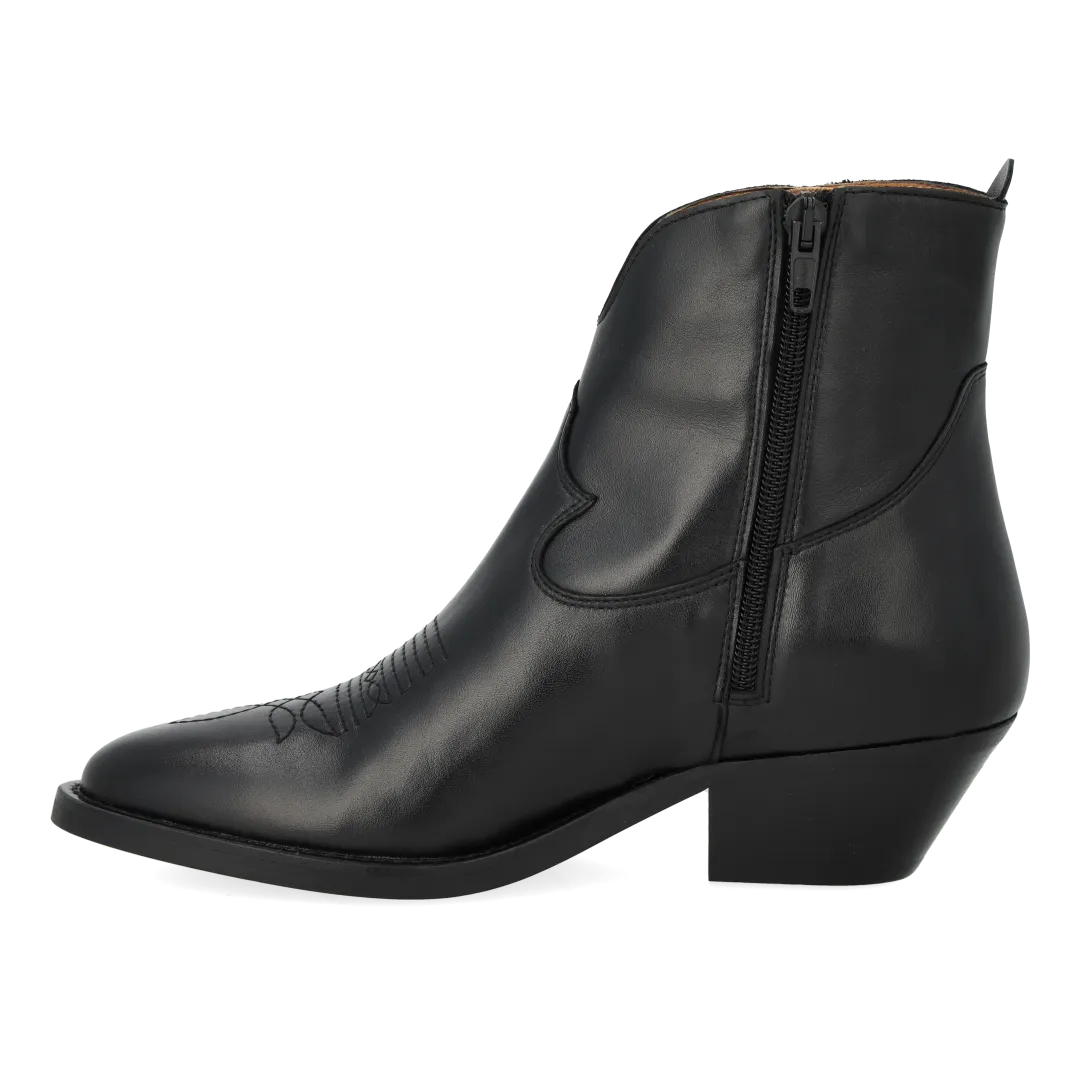 Angulus Cowboystøvle med stikninger damestøvle ruskind 4 cm