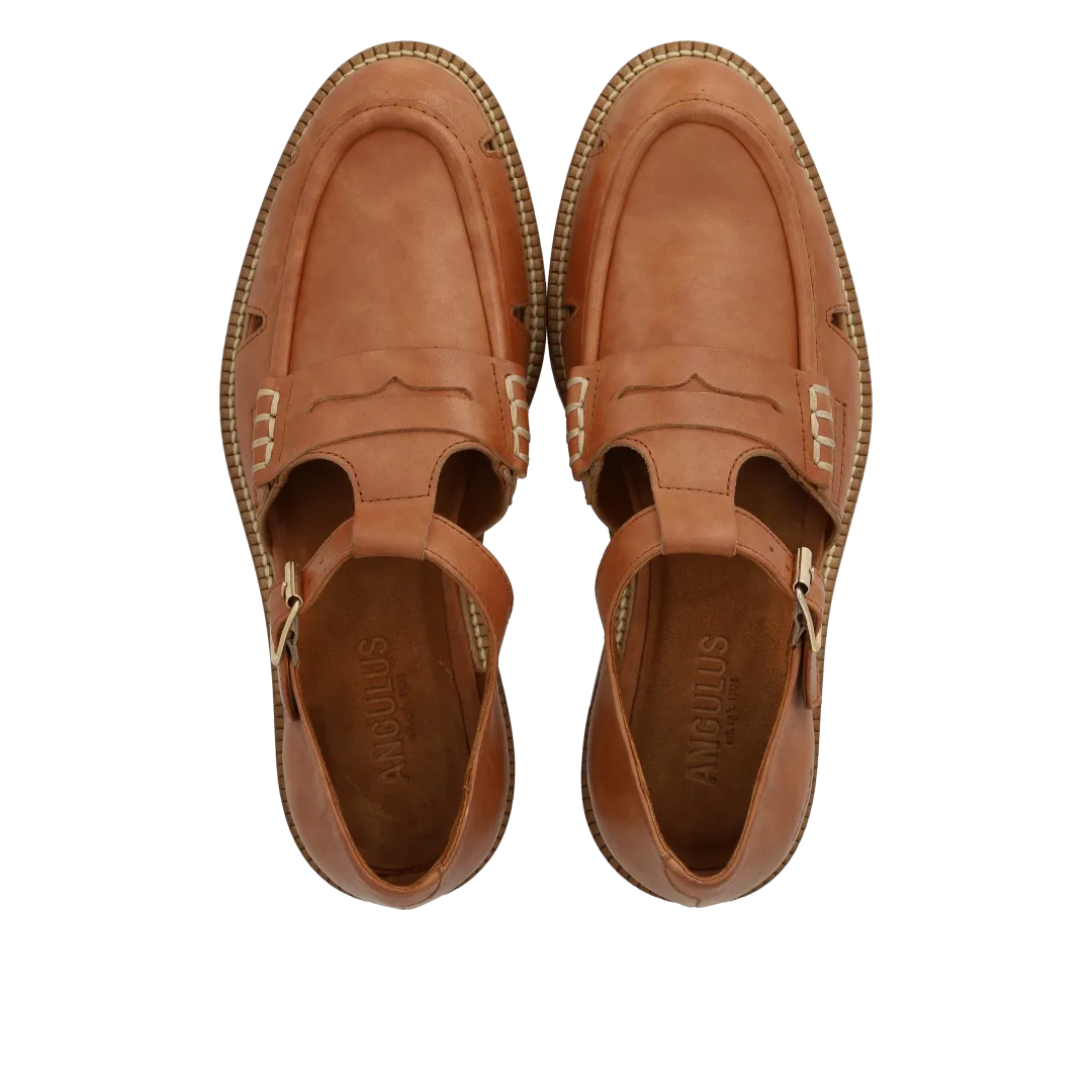Angulus Penny loafer damesko cut-out stor i størrelsen