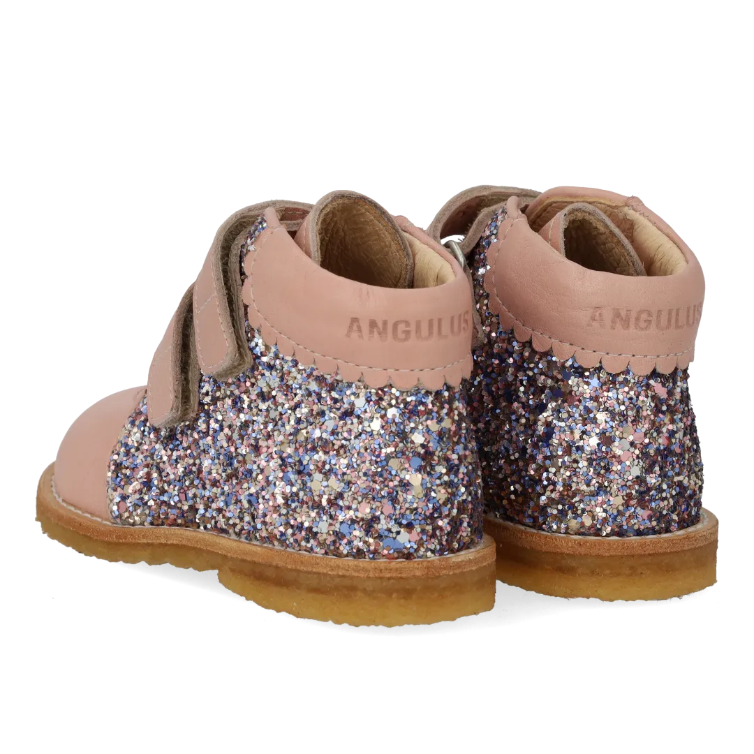 Angulus Velcrostøvle med glitter børnestøvle hjerte