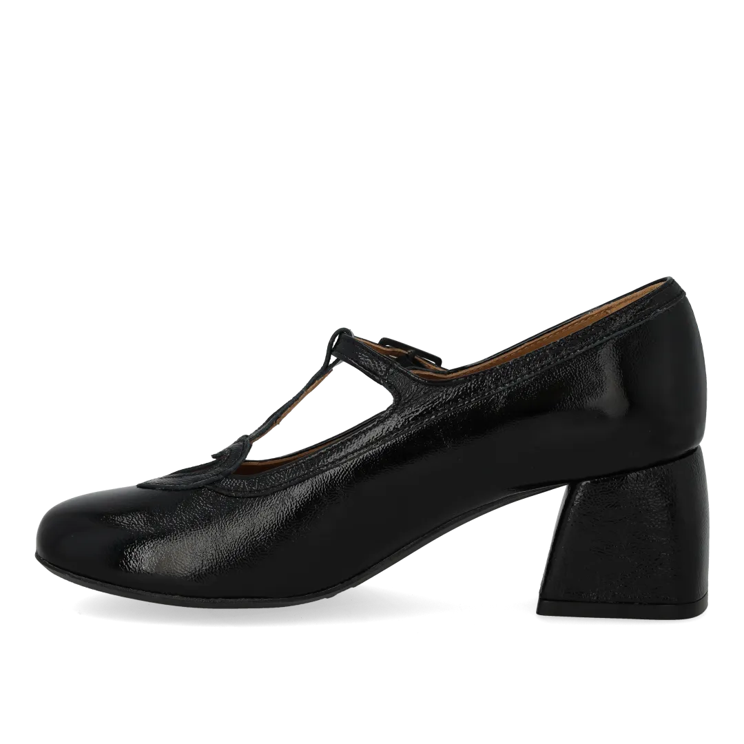 Angulus Mary Jane pump krøllak hjerte 5 cm hæl