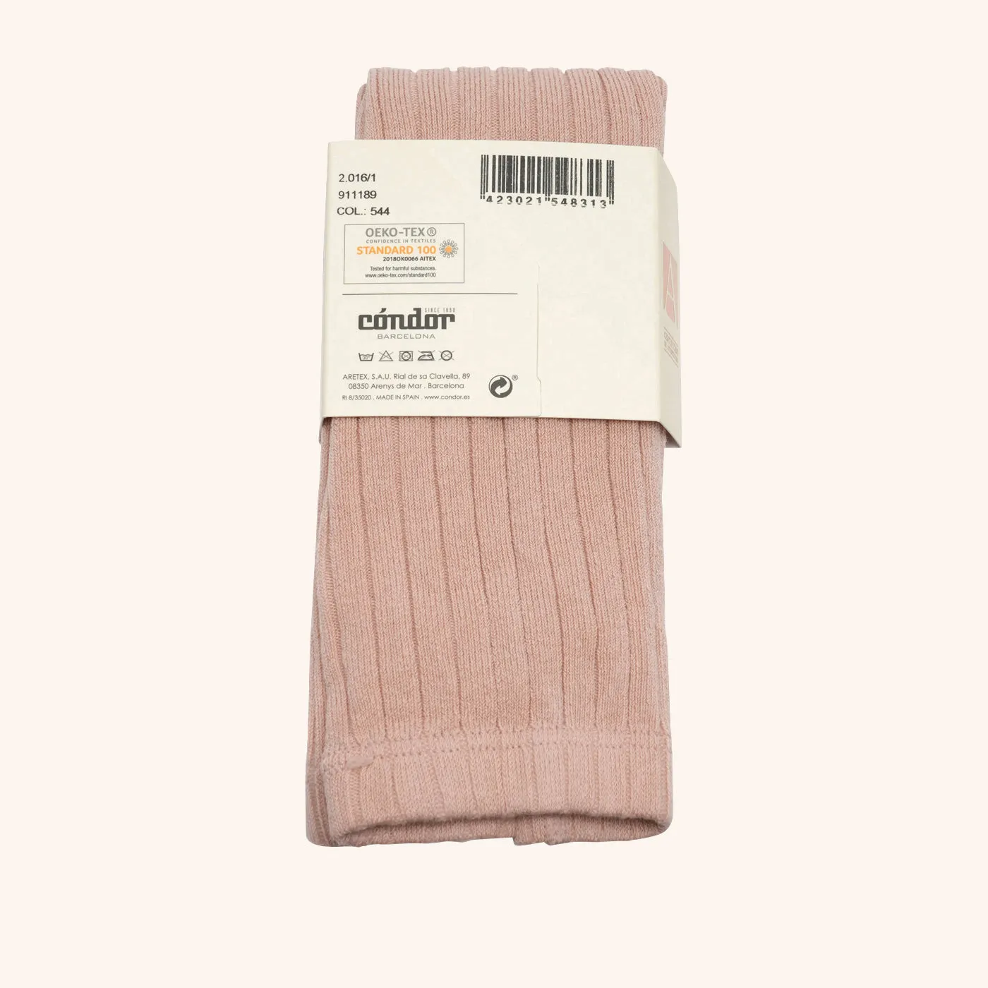 Bisgaard Cóndor Cotton Rib strømpebukser rosa bomuld