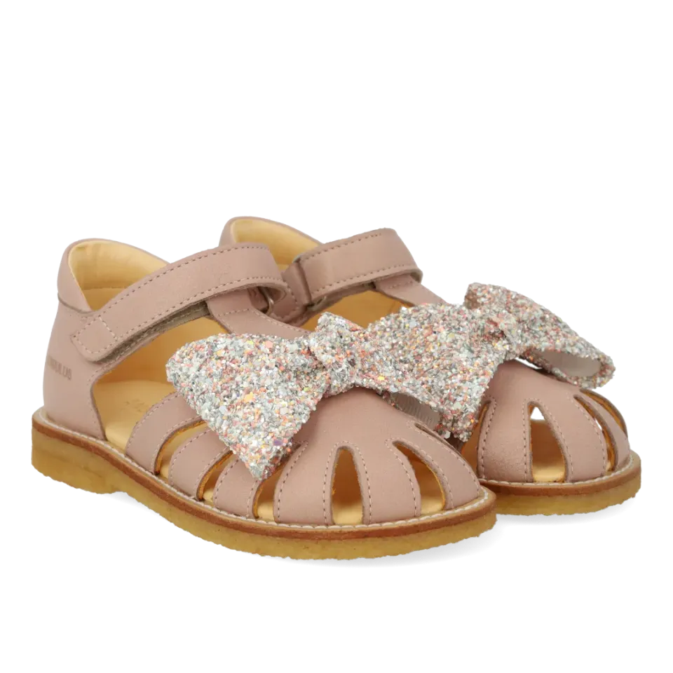 Angulus sandal glittersløjfe velcro str. 19-25