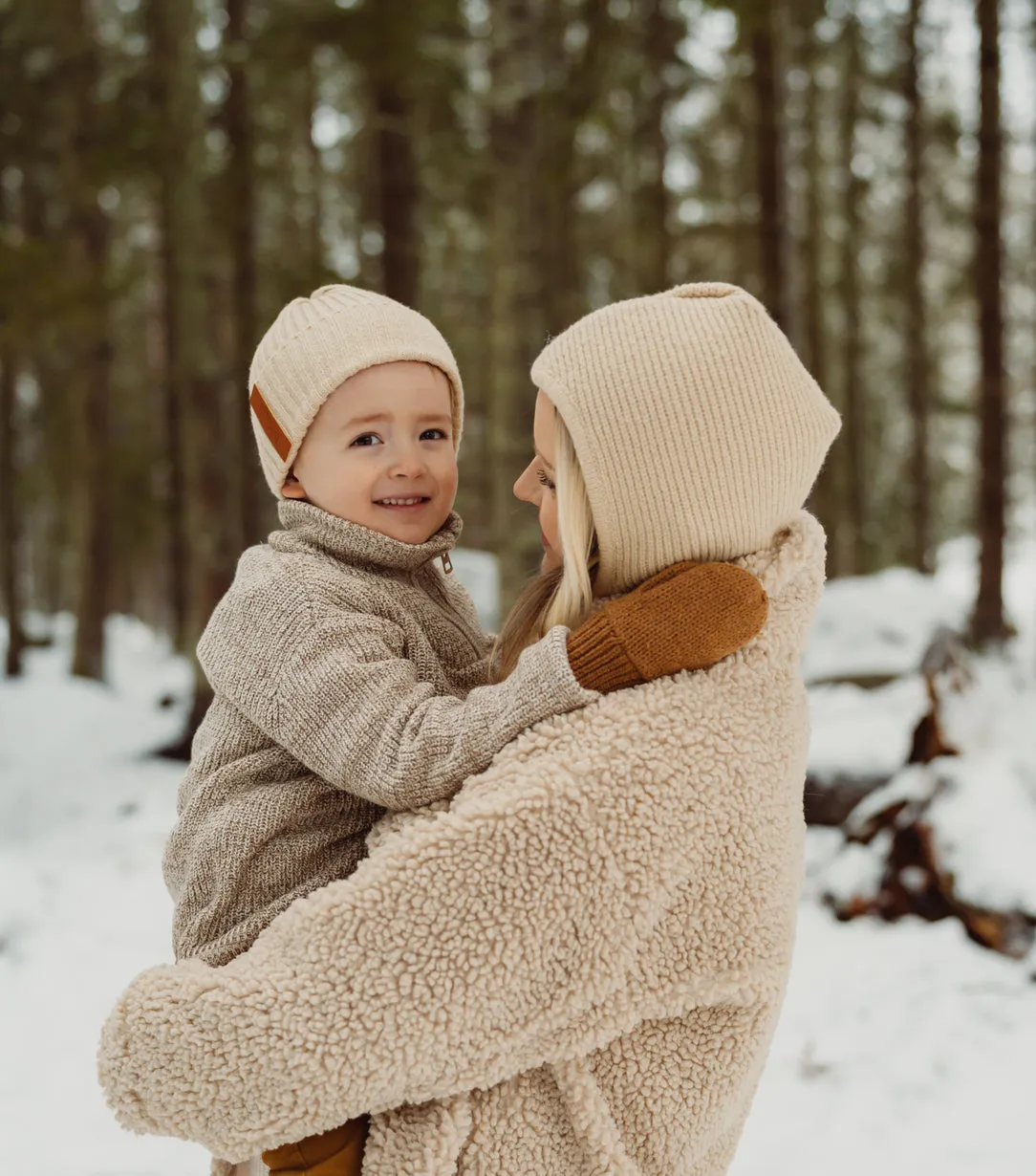 BabyMocs Balaclava elefanthue Beige Baby bomuld
