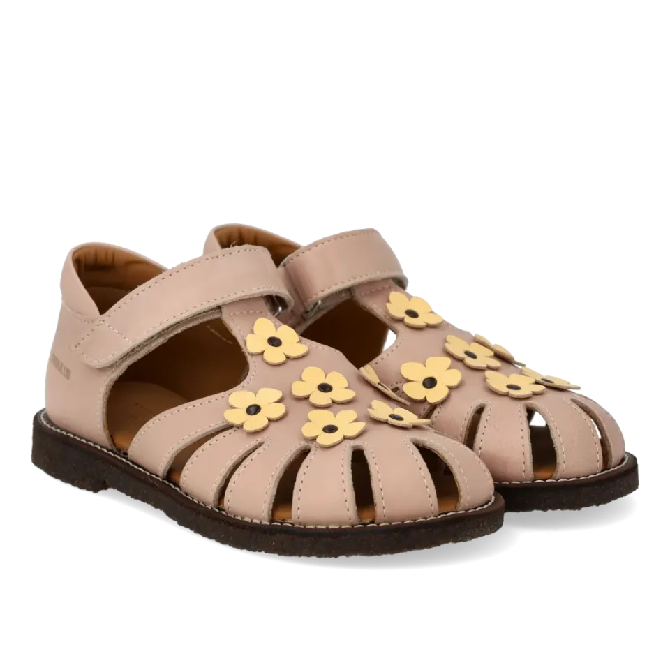 Angulus Sandal Blomst Rummelig Læder Lukket Tå