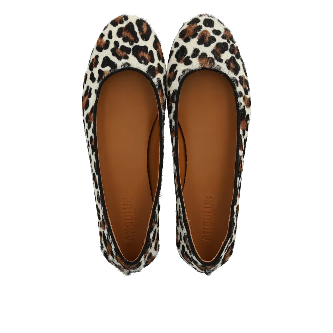 Angulus Leopard ballerina pumps spids tå 5 cm hæl