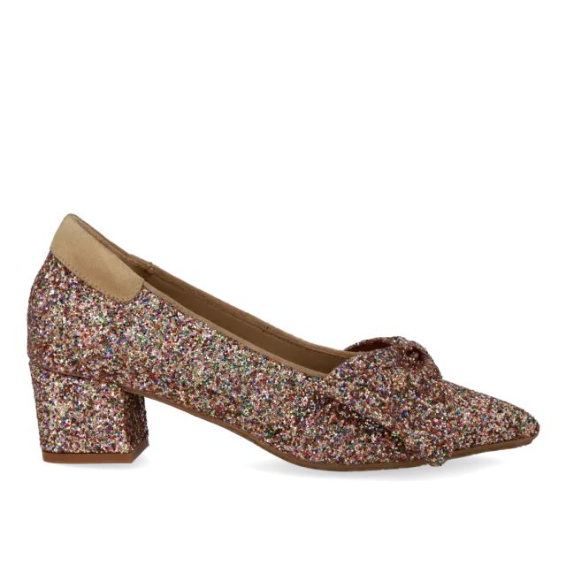 Angulus Sløjfe pump glitter pump blokhæl