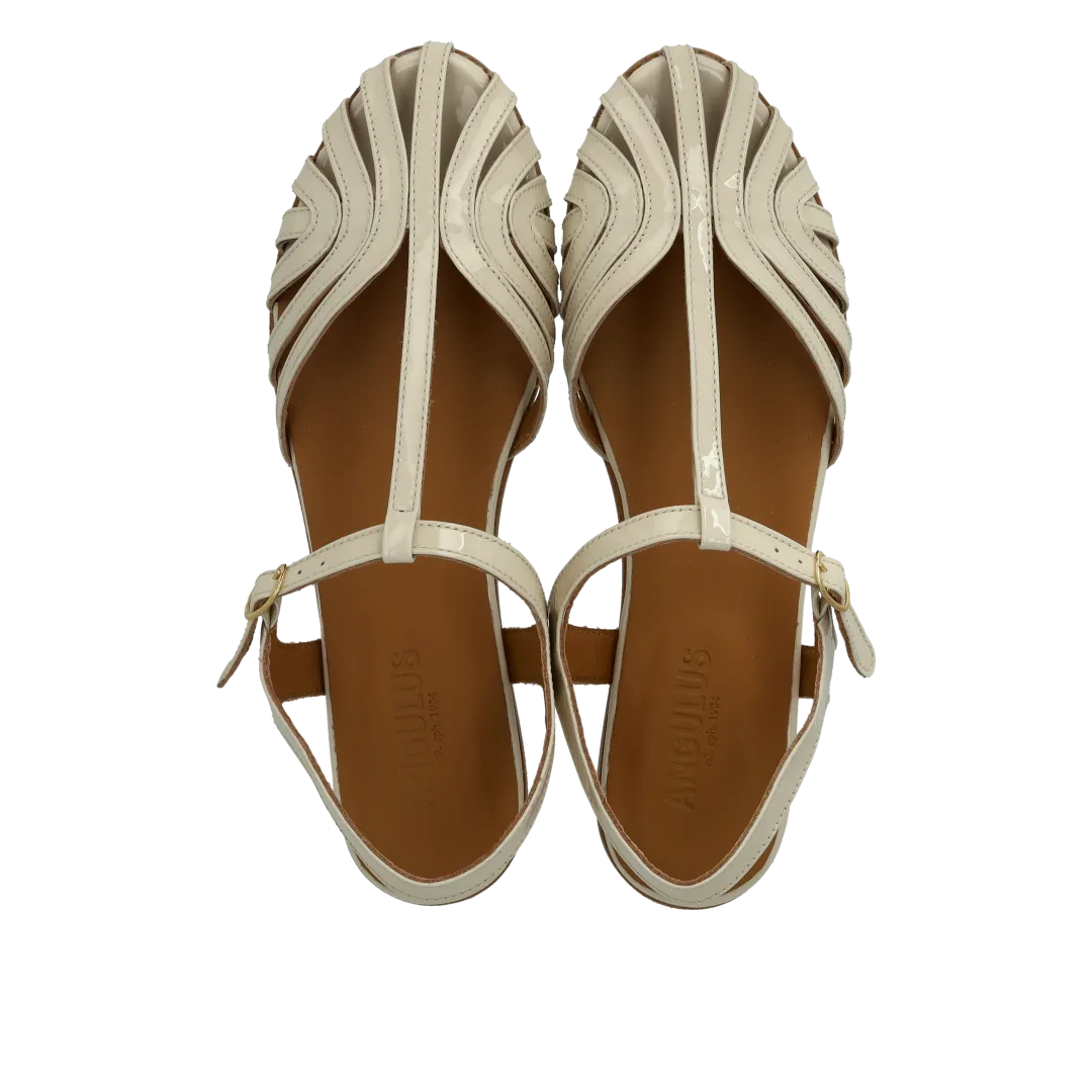 Angulus Flad Sandal T-Strap Organisk Lædersandal