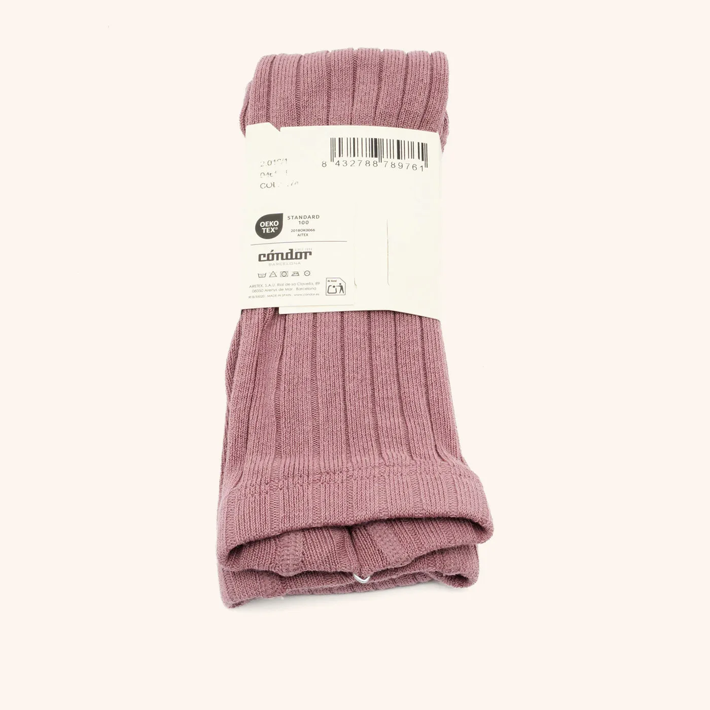 Bisgaard x Cóndor Cotton Rib strømpebukser iris bomuld