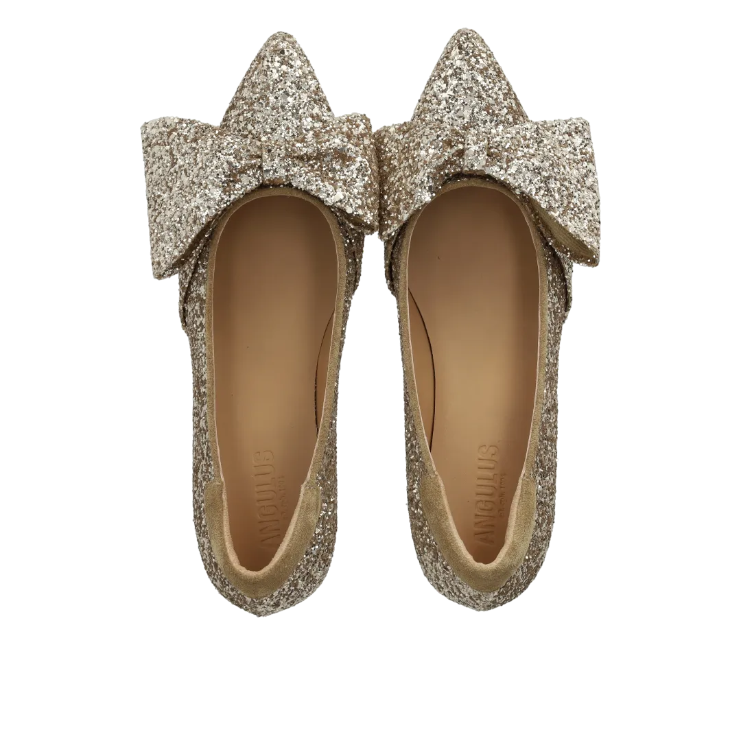 Angulus Sløjfe pump glitter pumps blokhæl