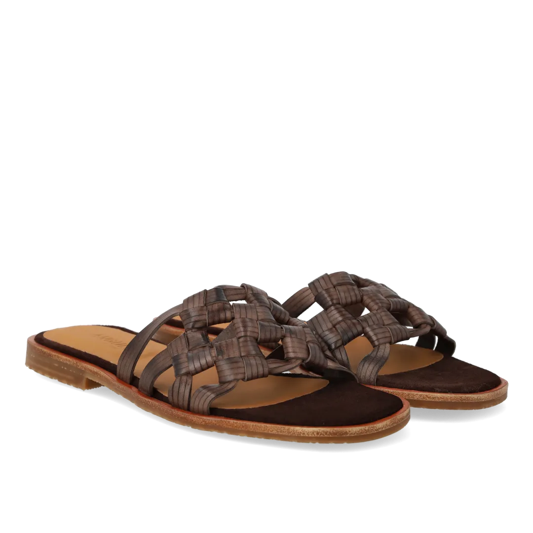 Angulus Slip-on sandal flet dame sandal læder