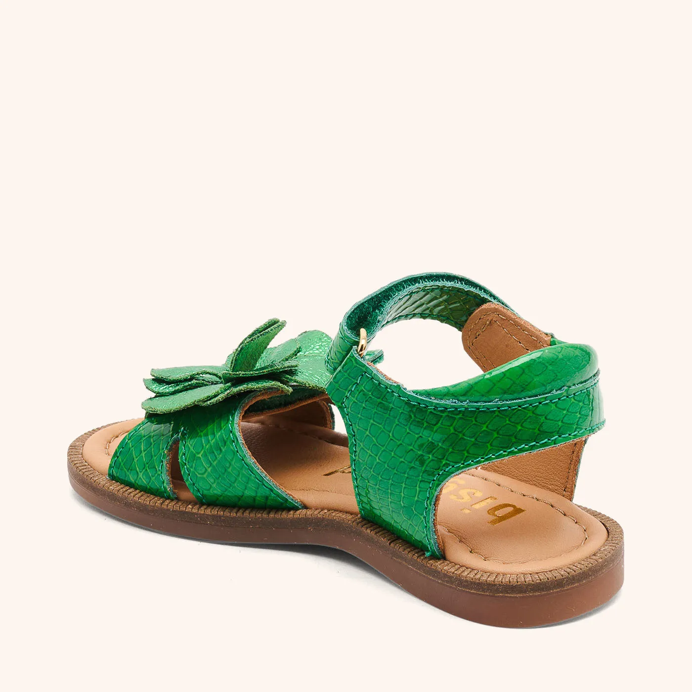 Bisgaard Agnes sandal Green Croco læder