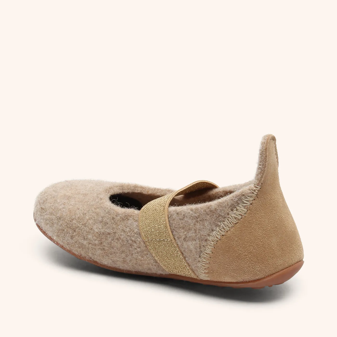 Bisgaard Ballet Wool ballerina nougat uld