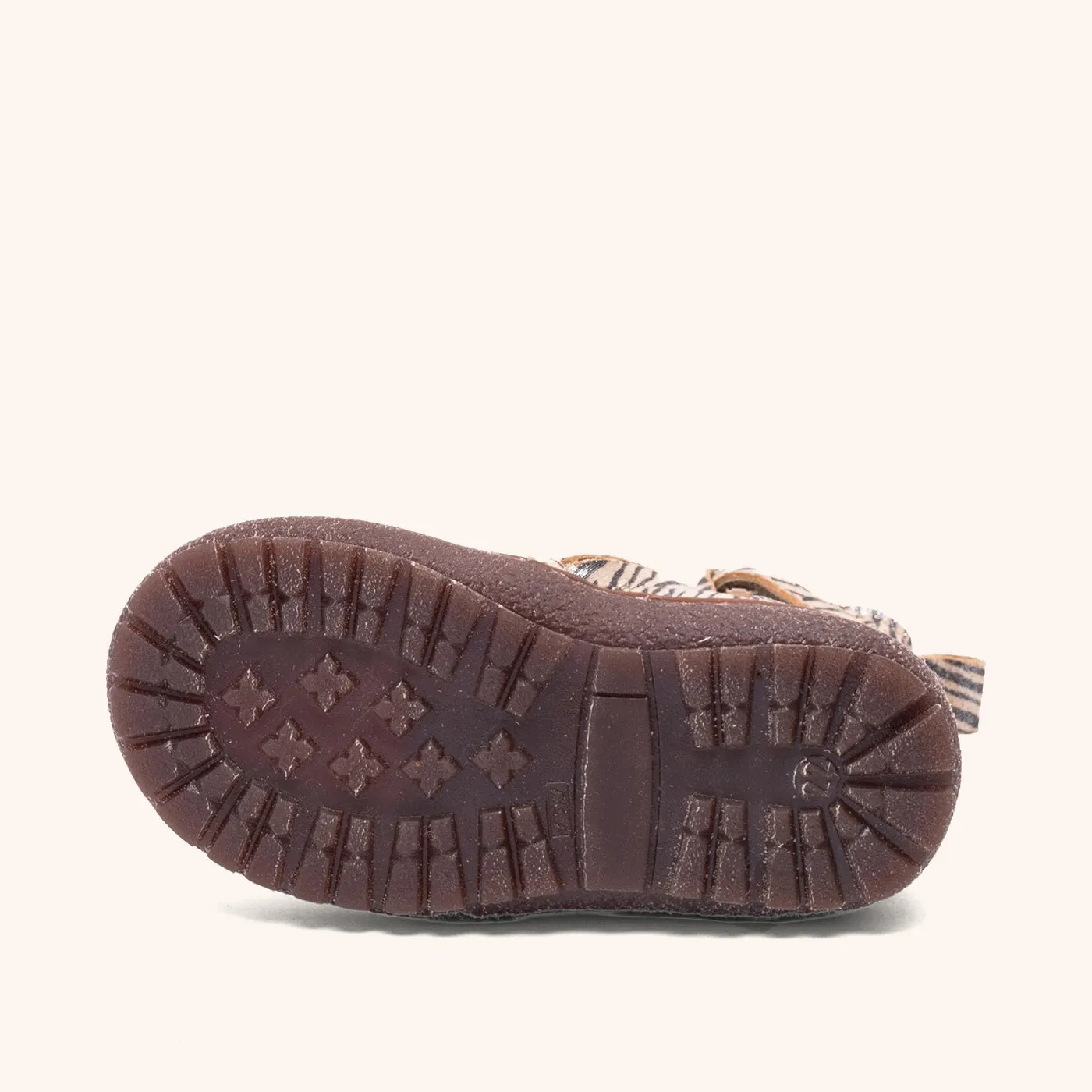 Bisgaard Meri ankelstøvle zebra fur hvid