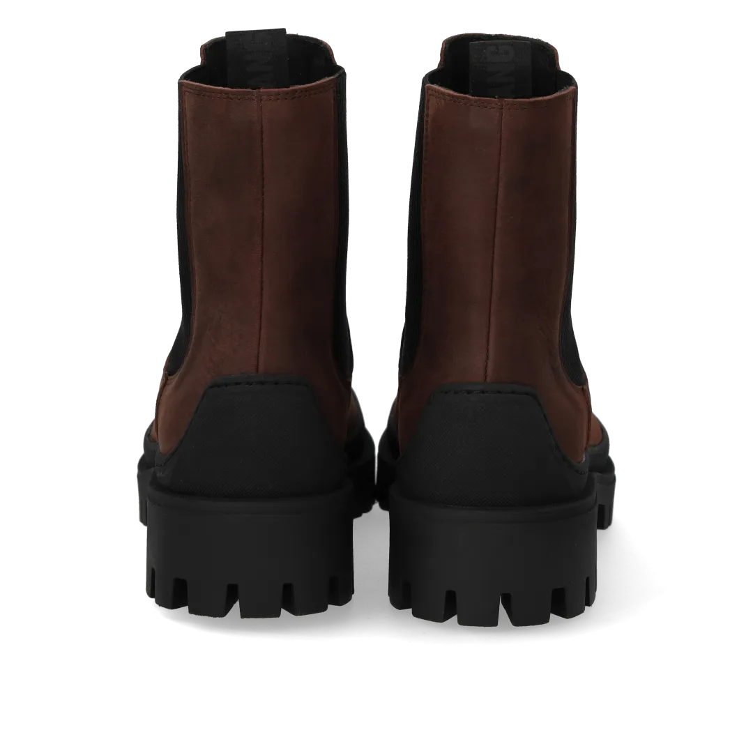 Angulus Chelsea chunky støvle dame nubuck sort sål