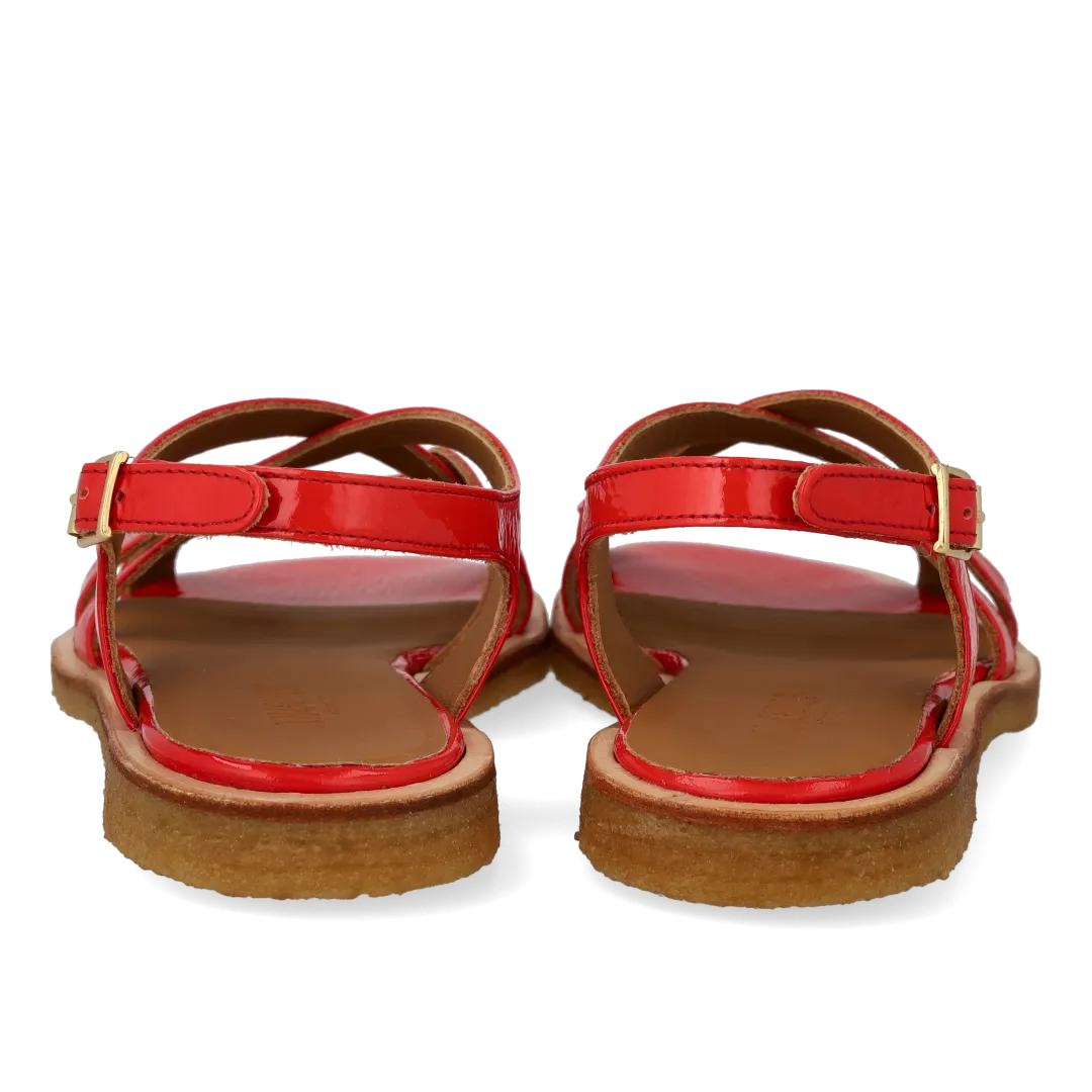 Angulus Sandal med remdetaljer damesandal læder